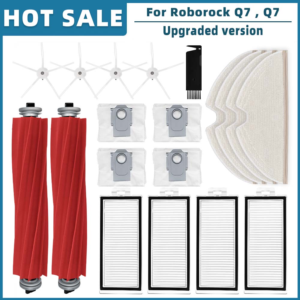 Kompatibel für Roborock Q7 , Q7+ , Q7 Max , Q7 Max+ Plus , T8 Roboterstaubsauger Hauptseitenbürste Filter Mopp Staubbeutel Ersatzteile