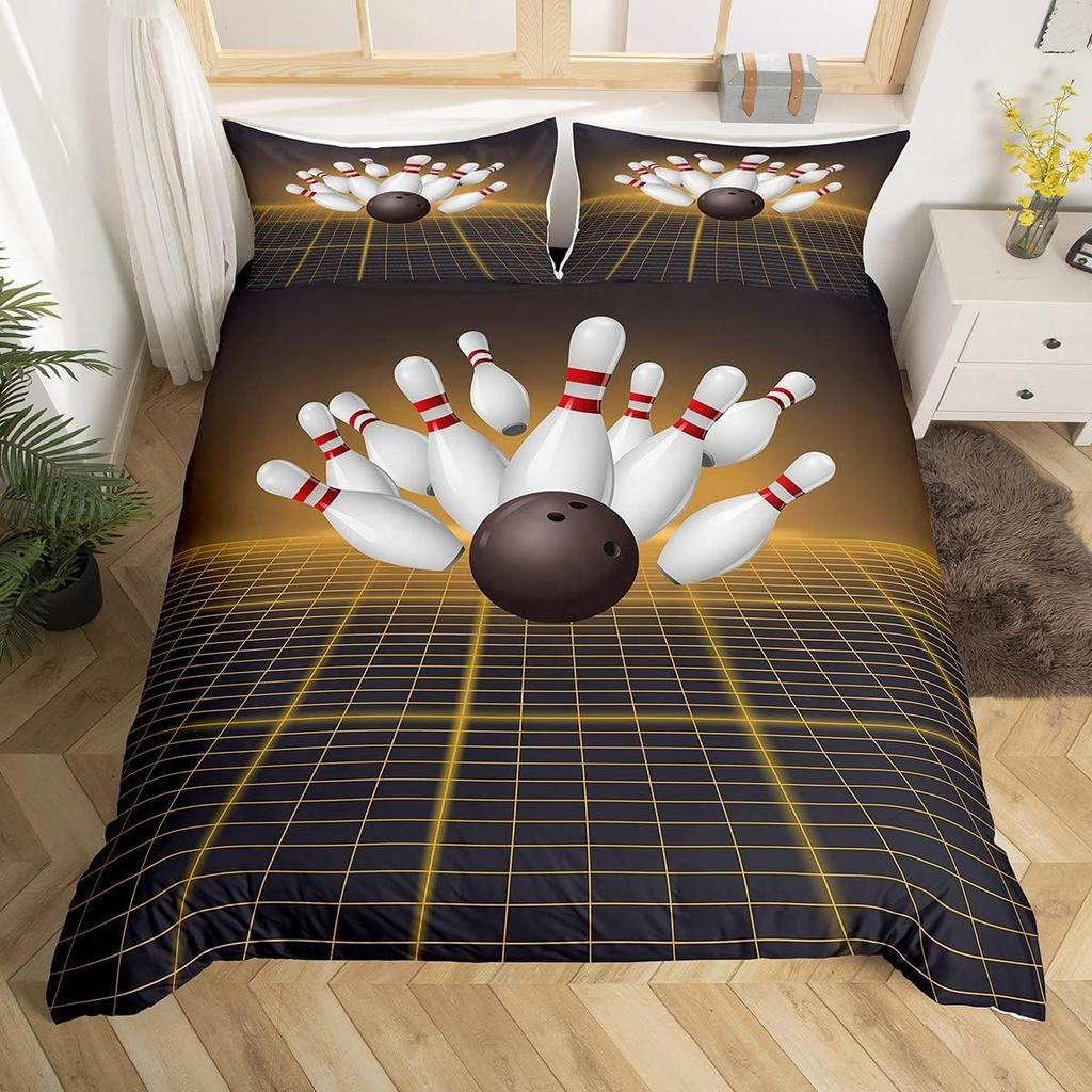 Bowling Pin Ball Lightweight Duvet Cover Sets Bowler Player Unique Gift Idea Twin Full Queen King Size Bedding Bed Sets No Quilt