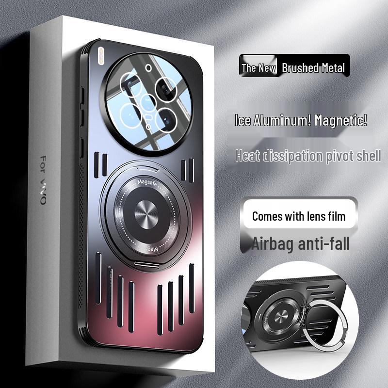Custodia Magnetica Ultra-Sottile in Alluminio Ghiaccio Vivo X300 con Dissipazione del Calore Vuota, Compatibile con X300Pro.
