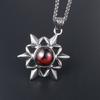 JMXD Men's Retro Titanium Steel Hexagram Gemstone Pendant Necklace | Hypoallergenic Durable Zirconia Jewelry | Daily Wear Statement Piece