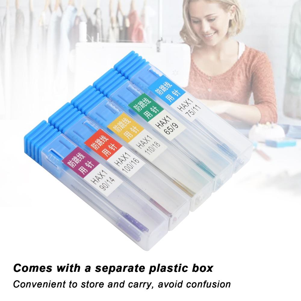 15pcs Anti-Jumping Sewing Machine Needles Regular Point Sharp Tips Universal Sewing Needles Steel All-Purpose Ball Point Needles