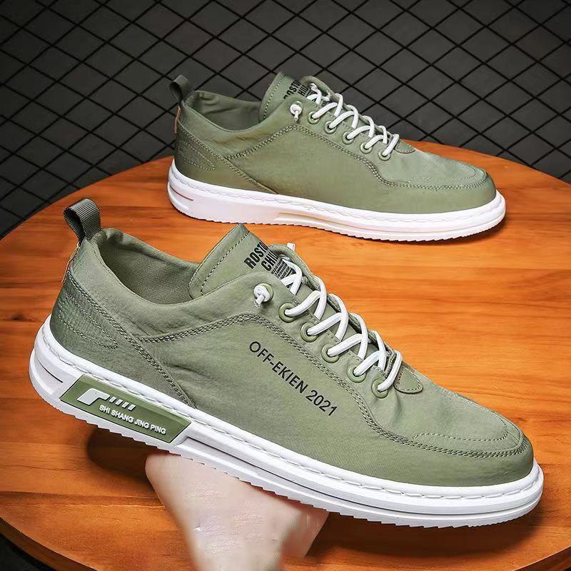 Men's  Canvas Shoes Casual Sports Shoes with Cushioned Soles Fashionable and Breathable Wooden Board Shoes