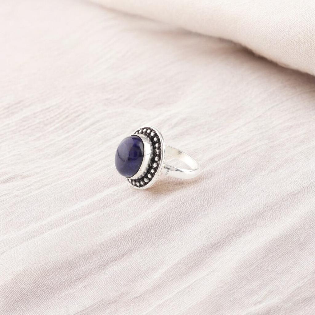 Natural Sodalite Gemstone 925 Sterling Silver Handmade Jewelry Partywear Ring RR-62-29
