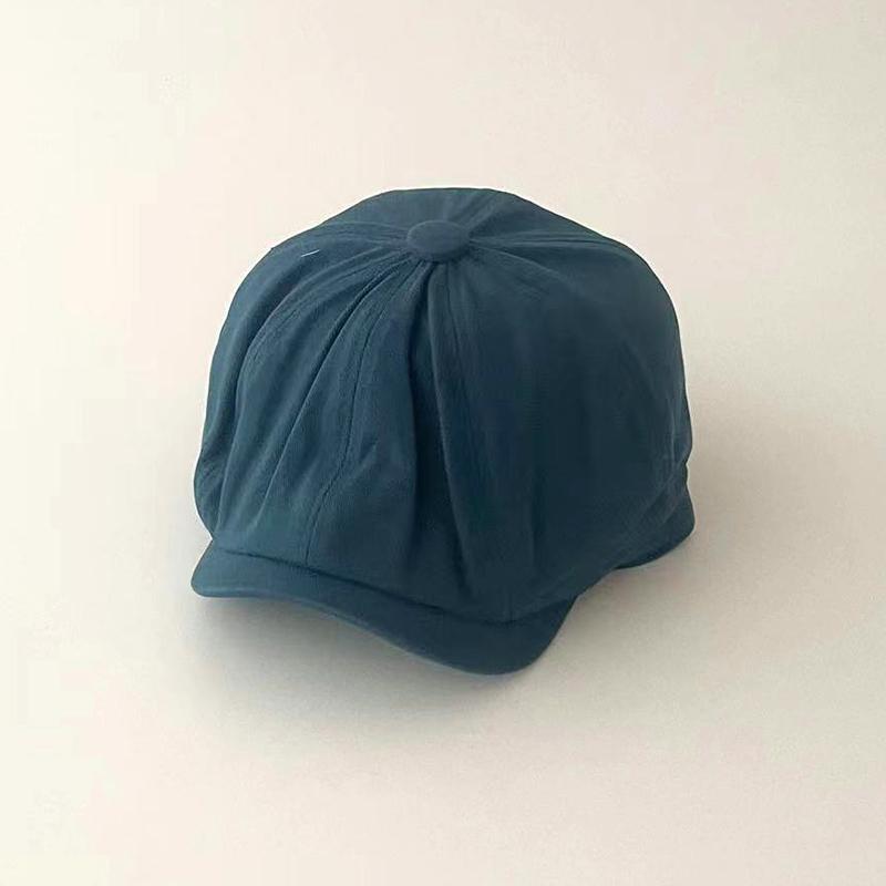 

Модный детский берет однотонный с вышивкой буквы детская кепка газетчика повседневная для мальчиков и девочек солнцезащитная шляпа синий