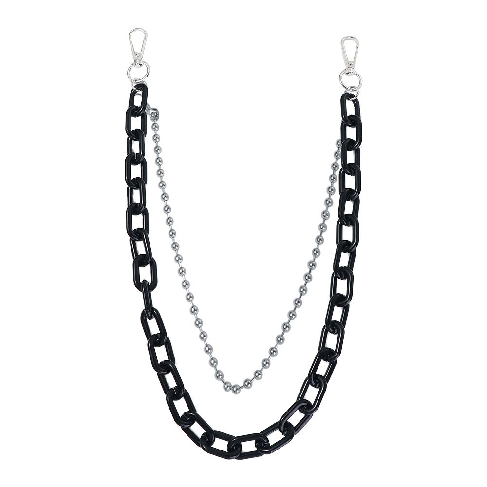 Fluorescent Hip Hop Clothes Decoration Women Acrylic Chains Plastic Belts Punk Style Waist Chains Pants Chains Double Layer