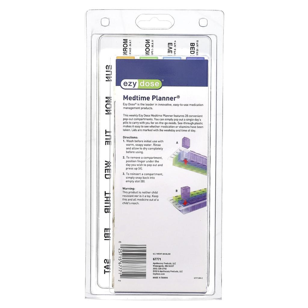 4X/day Per Week, Medtime Planner Included, 1 Pc
