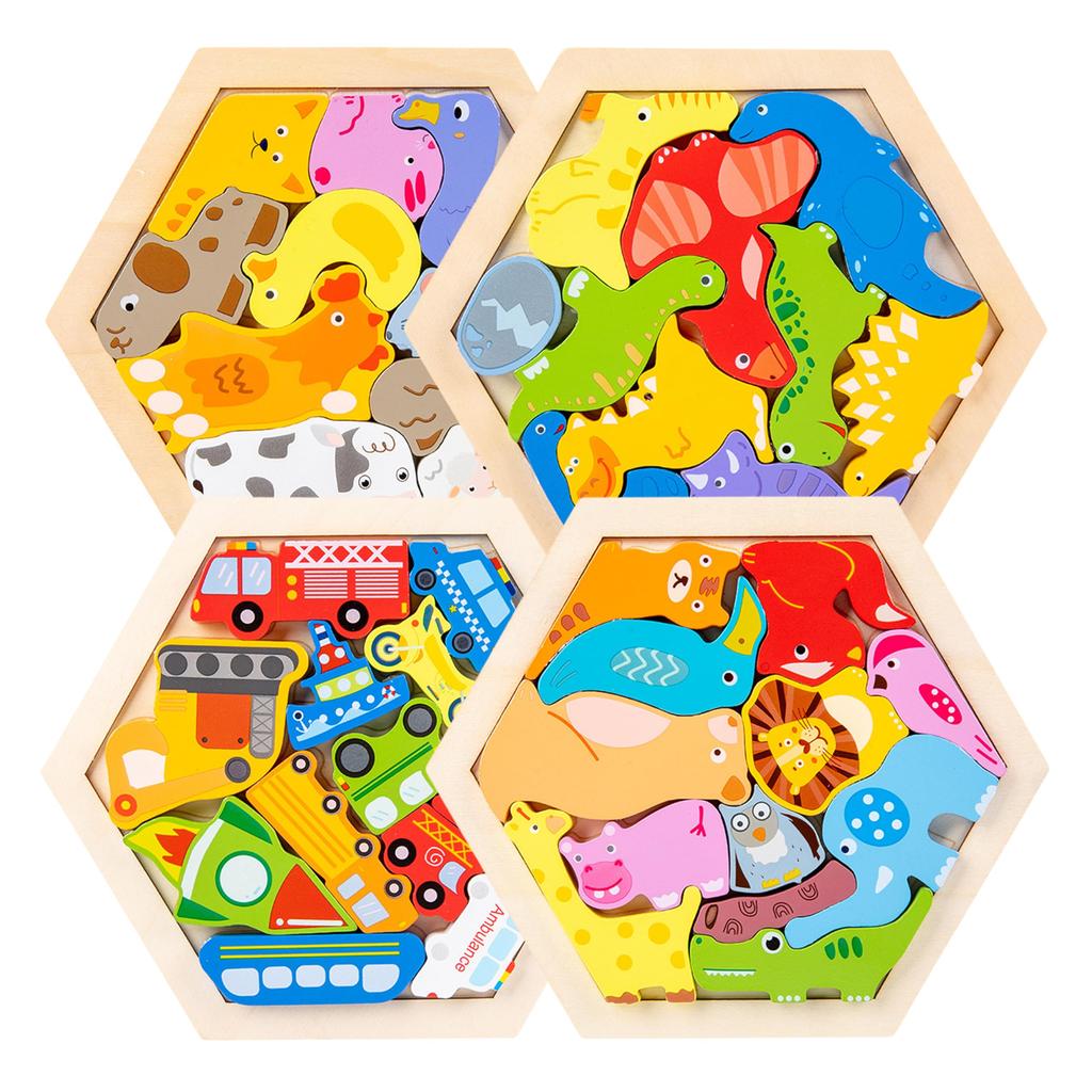 Shinse Wooden Puzzle, Shape Sorting Puzzle, for Children Ages 3, 4, 5, 6, Toddlers, Montessori, Early Development, Educational Toy, Finger Play,