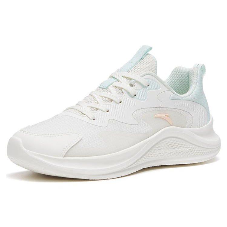 Anta Textile, Synthetic Leather Low top Casual Sprint Running Shoes Women's White Green 922625558F-1