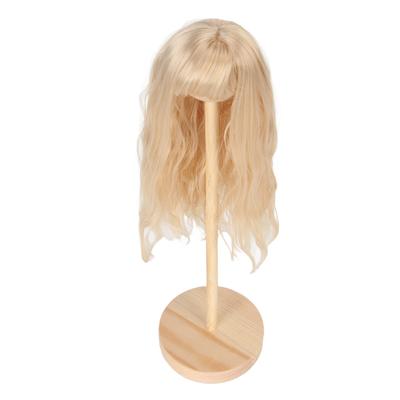 Puppenperücke Künstliches Hochtemperatur-Seidenhaar Puppe Langes lockiges Haar für 16 15,5-17cm Puppe Pfirsich