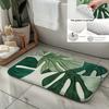 2D Green Leaves Leaf Carpet Mat Rug Home Decoration Tropical Plant Pattern Area Rug Green Botanical Floor Mat Living Room
