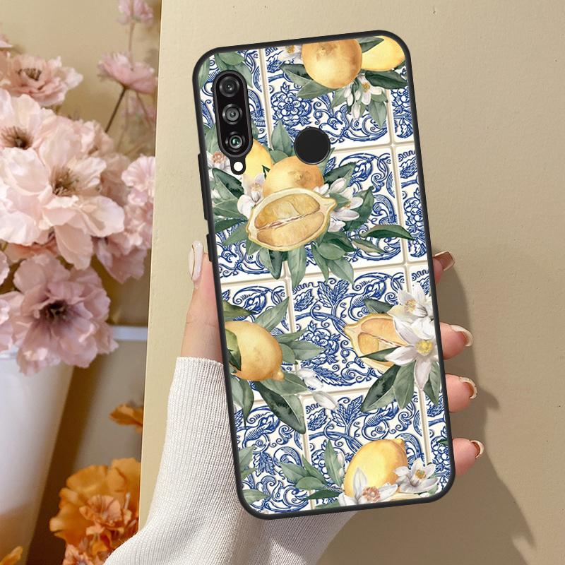 Mediterranean Lemon For Huawei Nova 12i 8i 11i 12s 9 10 SE Y60 Y70 Y90 Y72 Y73 Y61 Y91 P60 Pro P30 P40 Lite Case