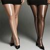 2 Stili Collant Neri Lucidi a Olio da Donna Vita Alta Elastici Trasparenti Leggings Collant Sexy a Olio di Cavallo