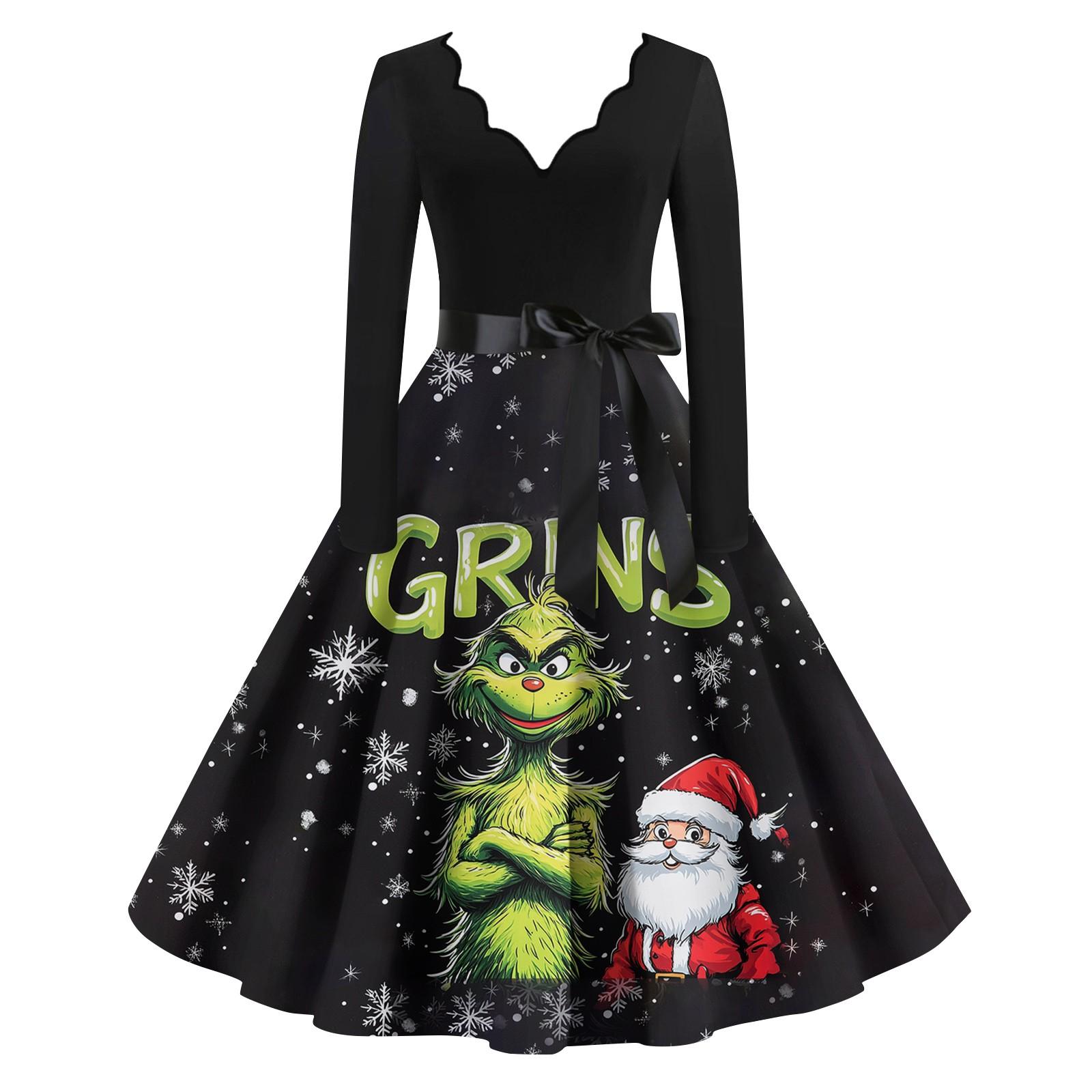 Женское повседневное модное платье с длинным рукавом и принтом — фото 3