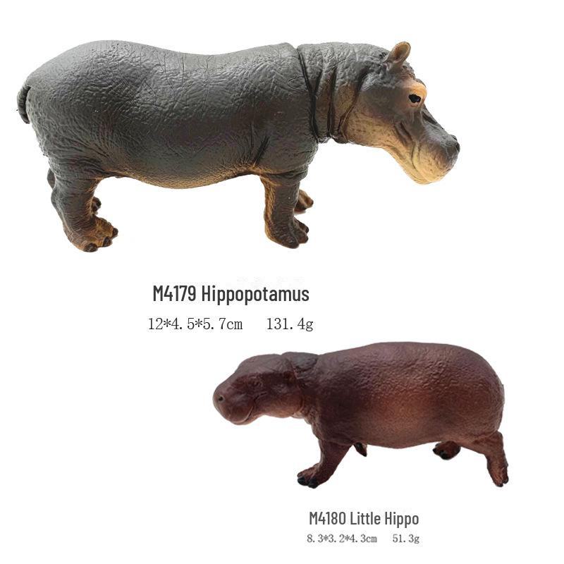 Educational African Wildlife Hippopotamus PVC Model Set
