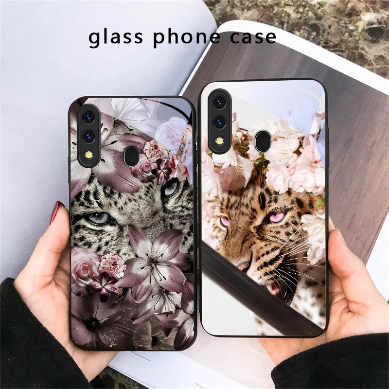 Flower Leopard Shadow For Samsung Galaxy A30 A31 A32 A33 A34 A35 A42 A30s A20 A25 A26 A51 A56 A54 A72 A73 70 Glass Phone Case