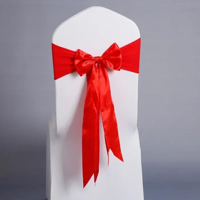 Wedding Decoration Satin Chair Sash Colour Design Bow Tie Birthday Party Festival Hotel Show Shiny Look Luxury Dining Room