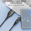 USLION US0189 1m USB A To Type C Cable 180 Degree Rotating Angled Head 3A Charging Data Cord