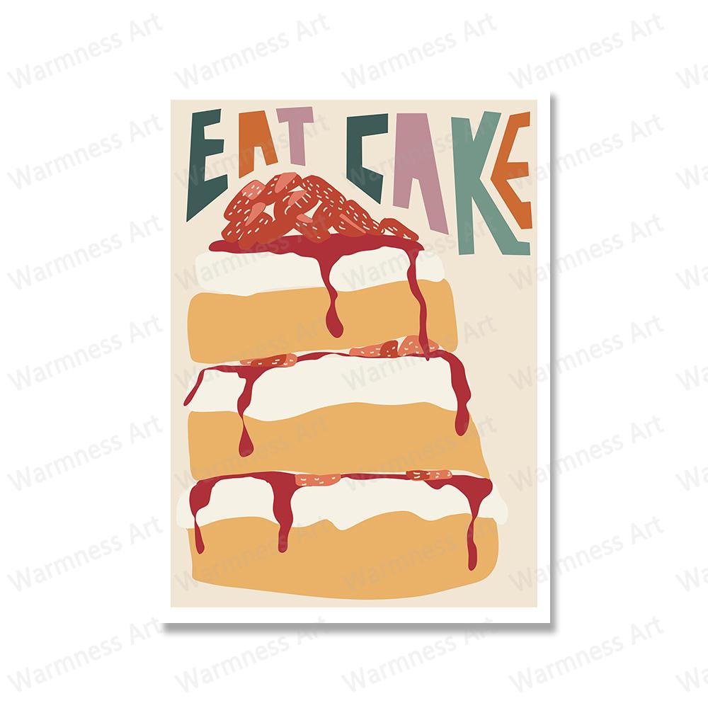 

Красочная еда, чай и печенье, настенная живопись, приятного аппетита, постер для выпечки, кухонная дискотека, графика, холст, картины, декор 21x30cm No Framed темно-синий