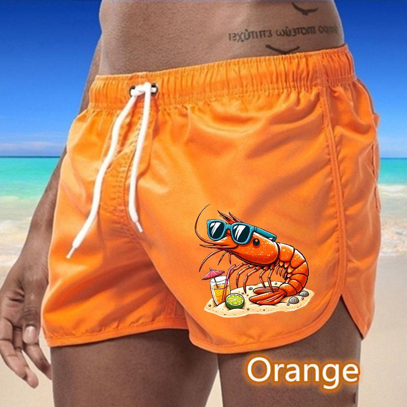

82 Summer Men s Quick-Drying Swim Trunks Printing Sports Pants Swimwear Beach Shorts Jogging Shorts S оранжевый