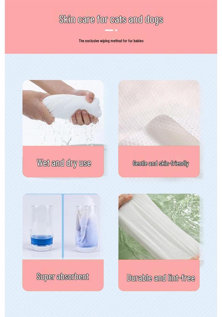 Thickened Quick-Dry Disposable Pet Bath Towel for Cats & Dogs, Individually Packaged
