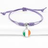 Purple Stylish Unisex Charm Bracelet With European Country Flags Length Adjustable