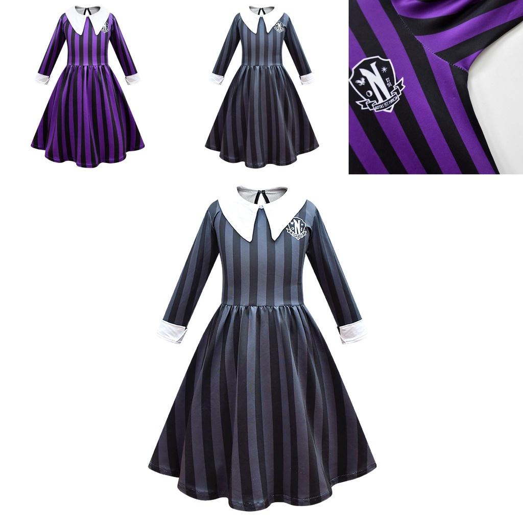 Cosplay Środy Addams Szkolny Mundurek Rodzina Addamsów Sukienka Karnawałowa Impreza