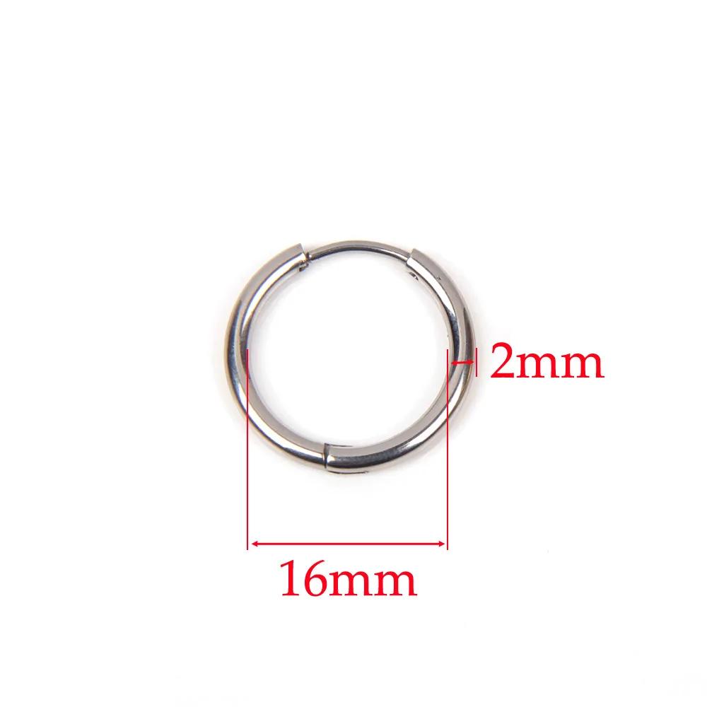 10 Stück 316L Edelstahl Creolen Ohrringe Damen Herren Punk Hiphop Kreisförmige Ohrstecker Ring Schmuck Goldfarbe Zubehör Großhandel
