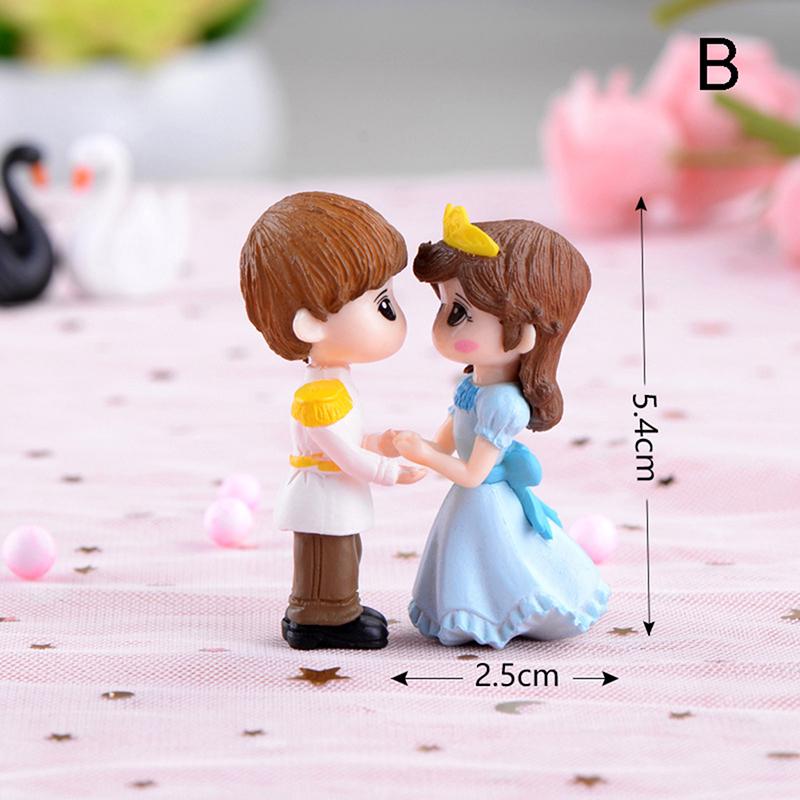 2pcs/set Mini Stool Lovers Couple Animals House Tree Fairy Garden Miniatures DIY Micro Landscape Decor Terrarium Action Figures
