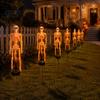 Realistic Skeleton Stakes for Yard 2Pcs Solar Stake Light, Halloween Glowing Figurine, Waterproof Festive Garden Decor Trick or Treat Outdoor