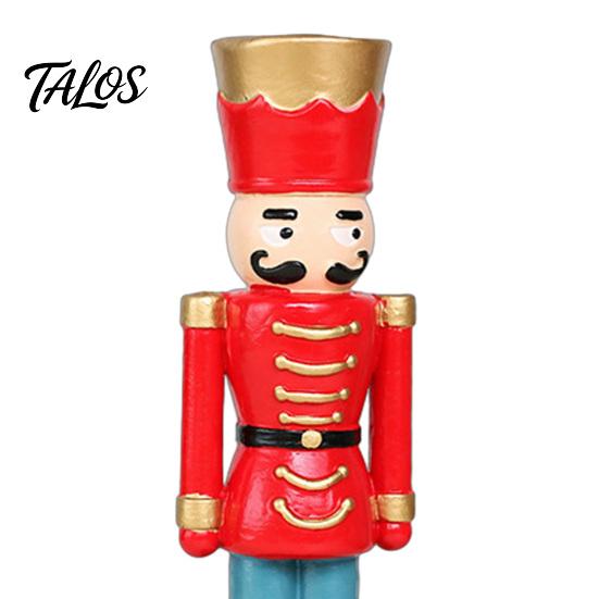 Christmas Tabletop Ornaments Nutcracker Resin Candle Holder, Pastel Soldier Figurine for Desk Shelf, Festive Home Decor, Holiday Gift Decor