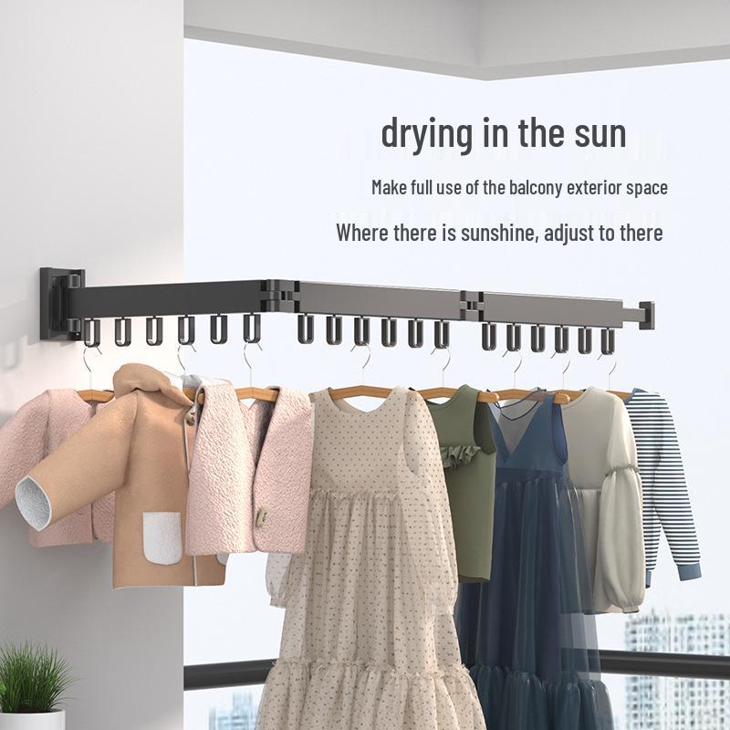 Retractable Folding Indoor Clothes Drying Rack for Balcony and Bathroom