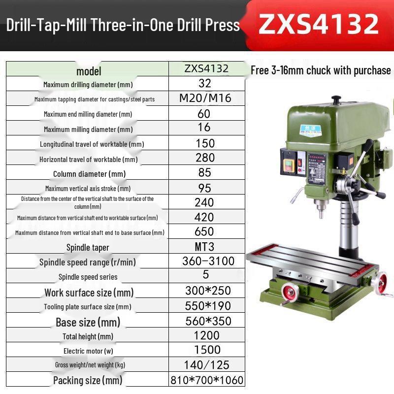 Industrial 220V/380V Heavy Duty Precision Bench Drill & Tap Machine