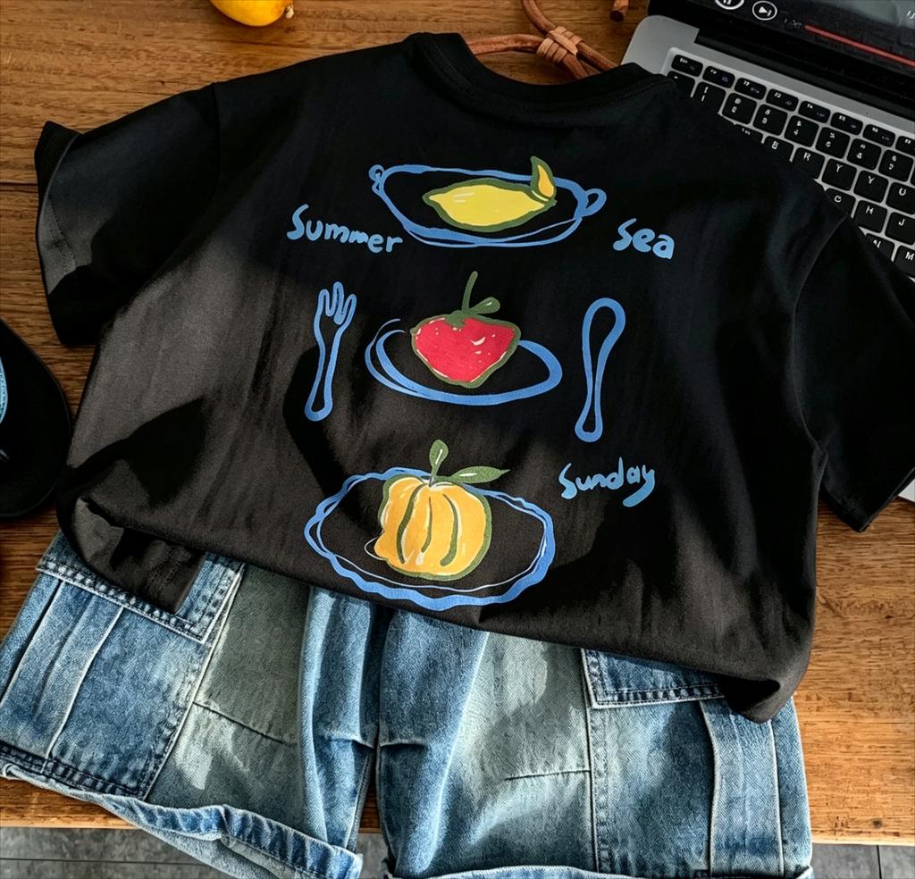 Children'S Korean Cartoon Printed Short Sleeved T-Shirt For Boys And Girls 2026 Summer New Baby Round Neck Loose Tops