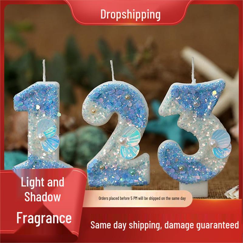 Retro Pink Cartoon Number Candles for Birthday Cakes (0-9) with Chocolate Drip Design