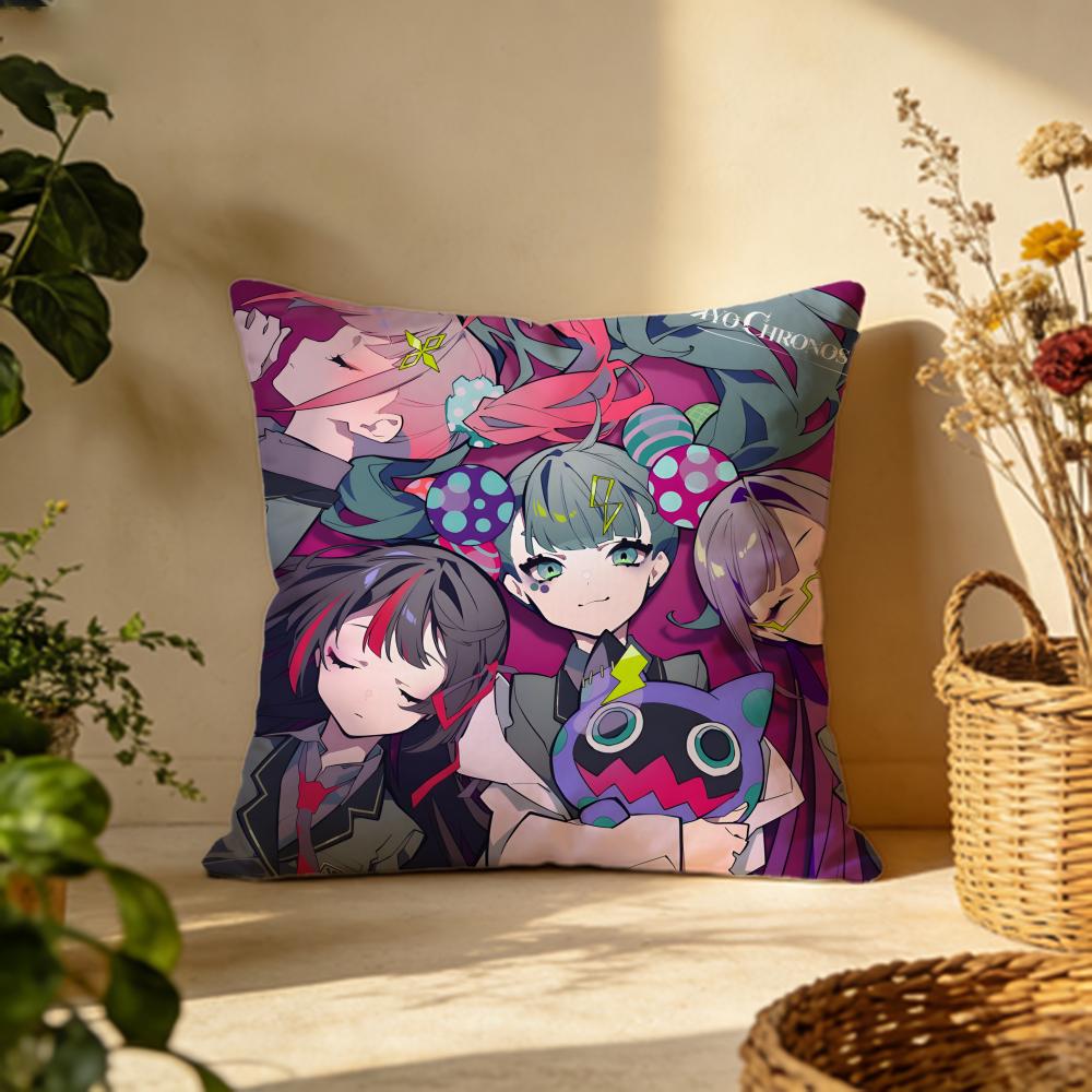 Hot Ttokyo chronosful Cushion Cover Versatile DoubleSided Pillow Case Fit for Sofa Bed Car  Daily Decor