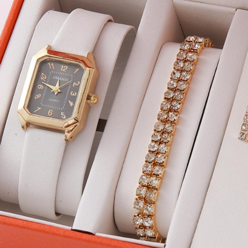 New Popular Women'S Bracelet Watch Fashionable And Simple Butterfly Five-Piece Watch Set Watch