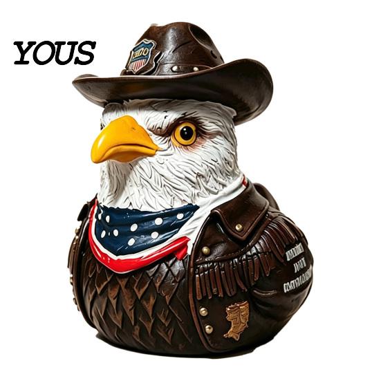 Military Service Member Gift Duck Figurine, Patriotic Veteran Ornament for Car Dashboard, Resin History Lover Independence Day Memorial Statue,
