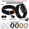 2 Stück Gewebtes Nylon Geflochtenes Sportband für Google Fitbit Air Dehnbares Leichtes Atmungsaktives Armband Verstellbare Schlaufe Armband