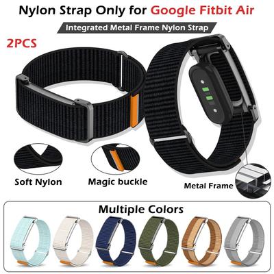 2 ks Tkaný nylonový pletený sportovní řemínek pro Google Fitbit Air Pružný lehký prodyšný řemínek na zápěstí Nastavitelný náramek s poutkem