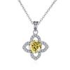 Bague Ringen 1ct VVS D Color Moissanite Pendant Necklace Women's 925 Sterling Silver Lucky Clavicle Chain Valentine's Day Gift