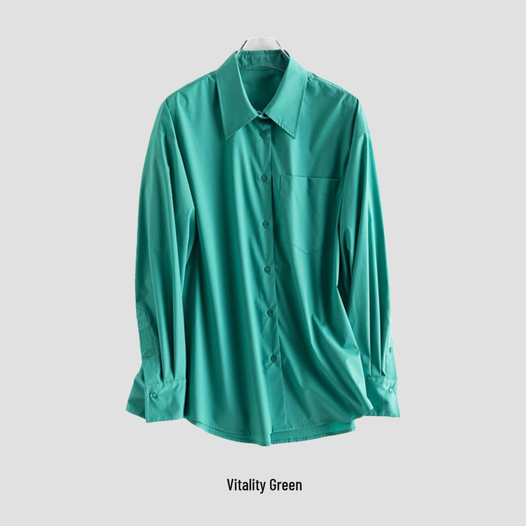 Rongtai Dongli French Chic Cool-Touch Non-Iron Women's Shirt - Spring/Summer 2026 Casual Top