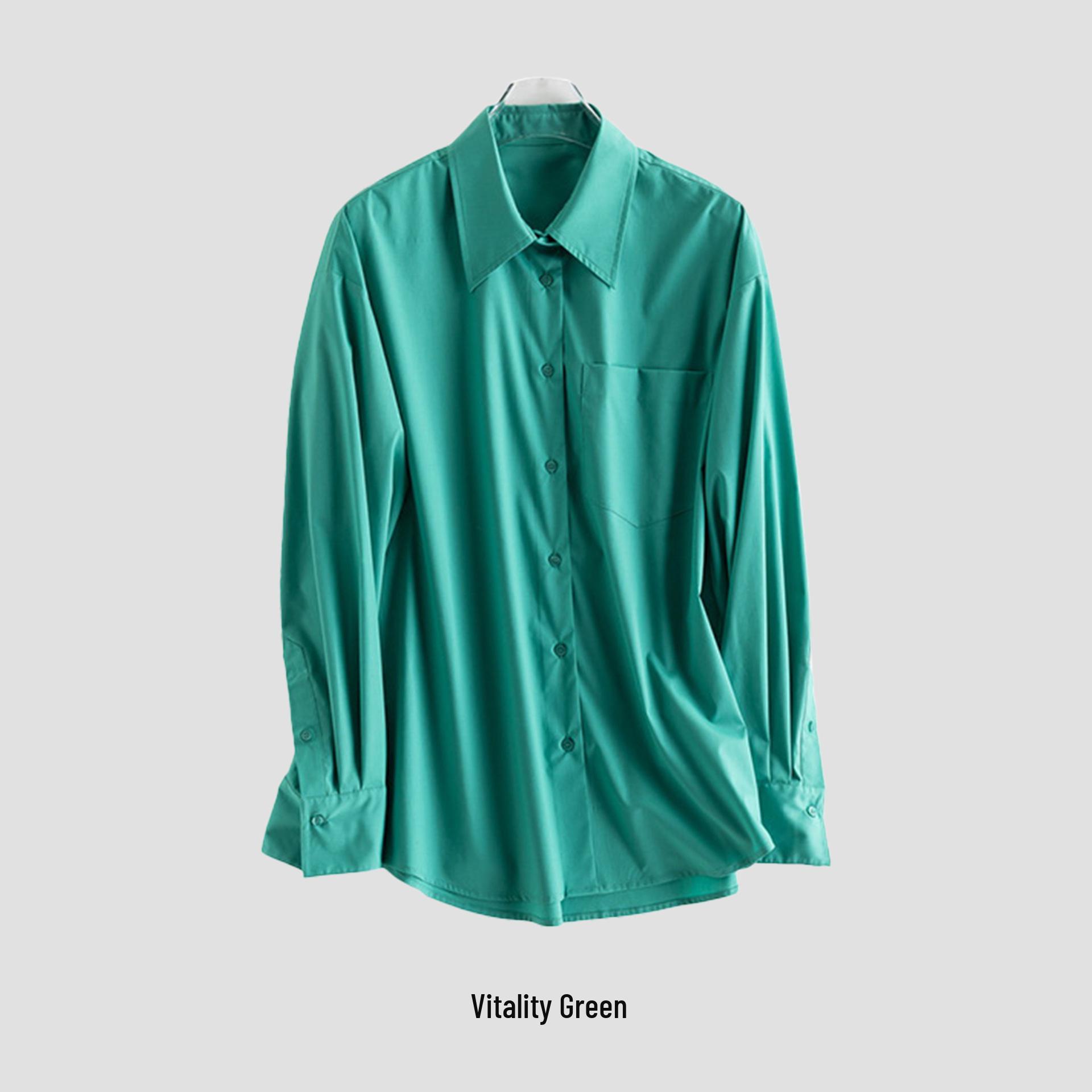 Rongtai Dongli French Chic Cool-Touch Non-Iron Women s Shirt - Spring/Summer 2026 Casual Top Medium