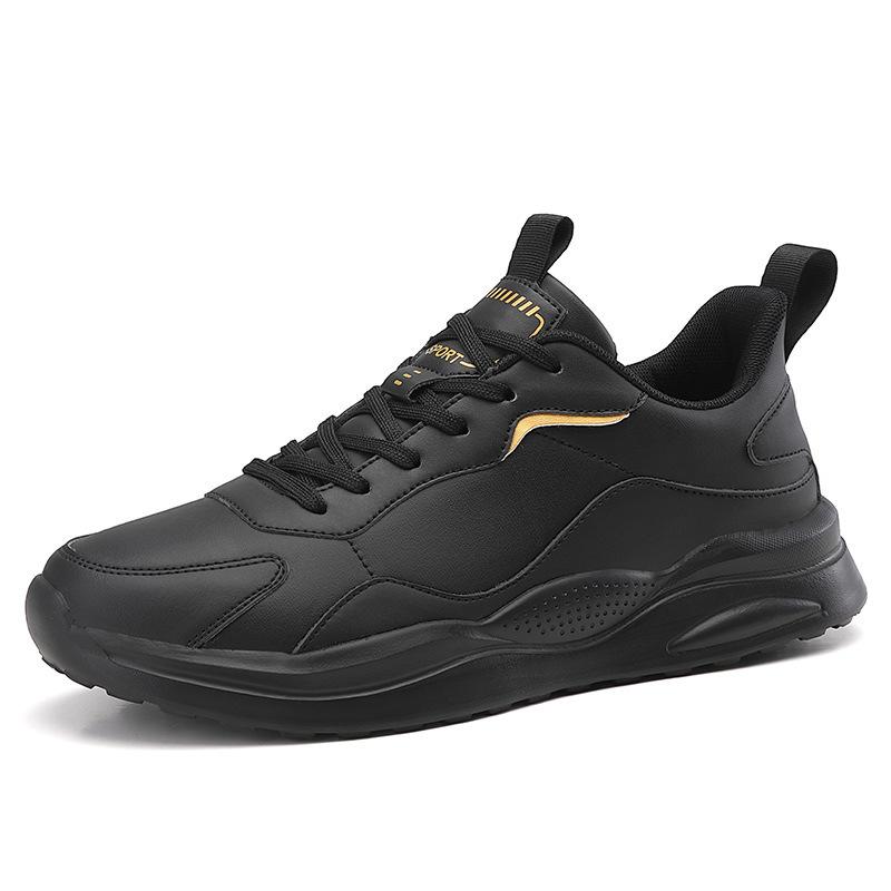 2026 New Men's Leather Sneakers, Winter Velvet Warm Running Shoes, Large Size Cotton Sneakers
