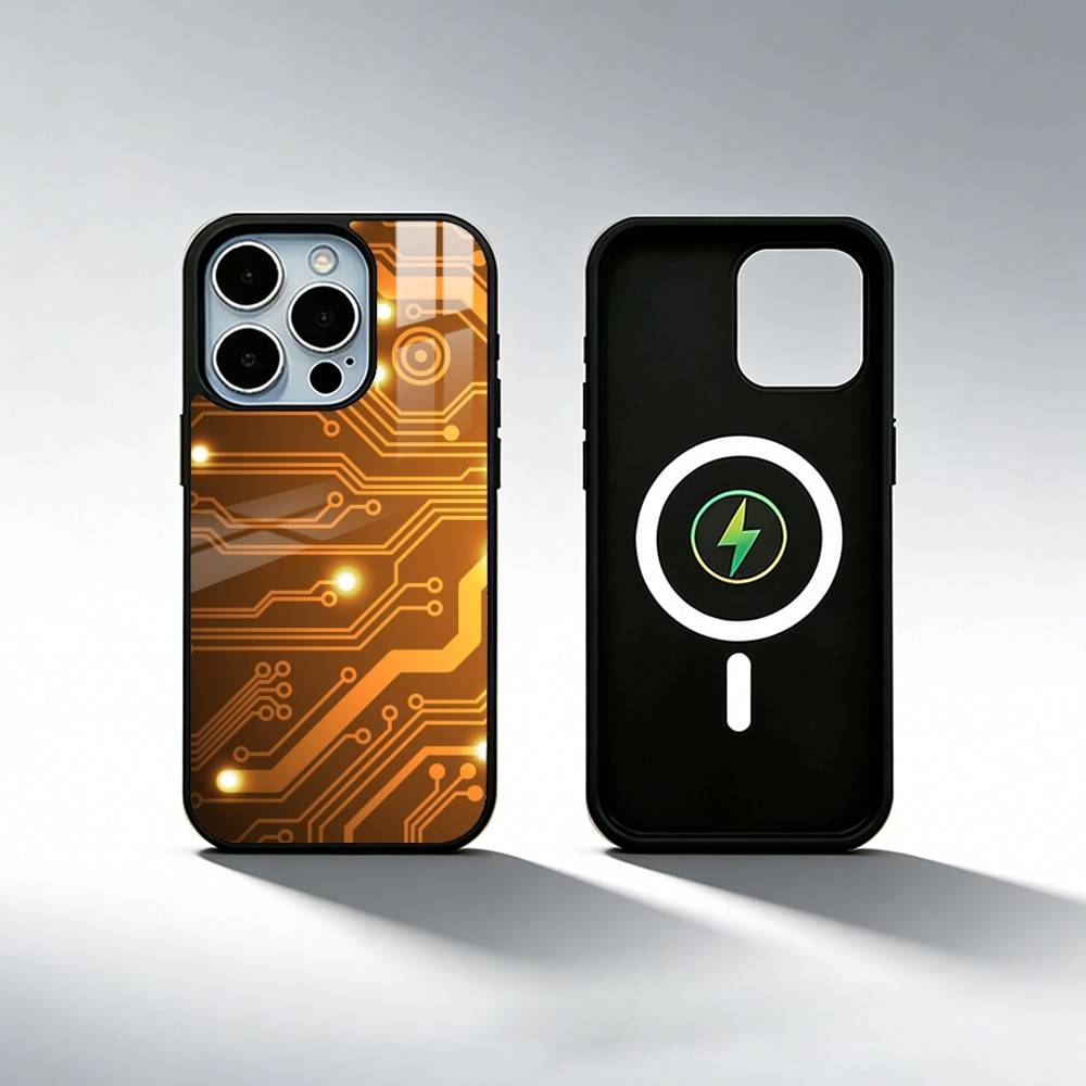 Creative Circuit Board Pattern Phone Case For iPhone17,16,15,14,13,12,11 Plus,Pro Max Magnetic For Magsafe Wireless Charging iPhone11PRO