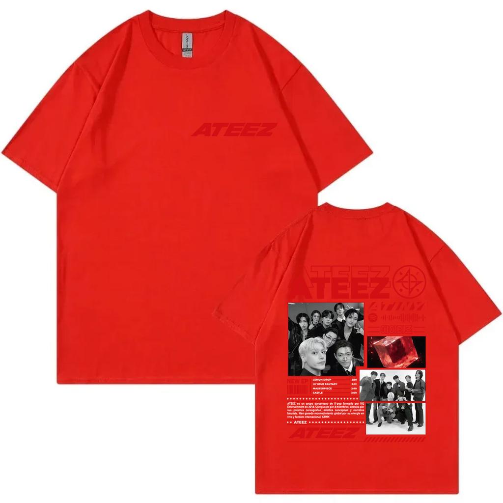 Korean Band ATEEZ Merch T Shirt Men Women Clothing High Quality Fashion Oversized Tshirt Summer Casual Short Sleeve Tshirts