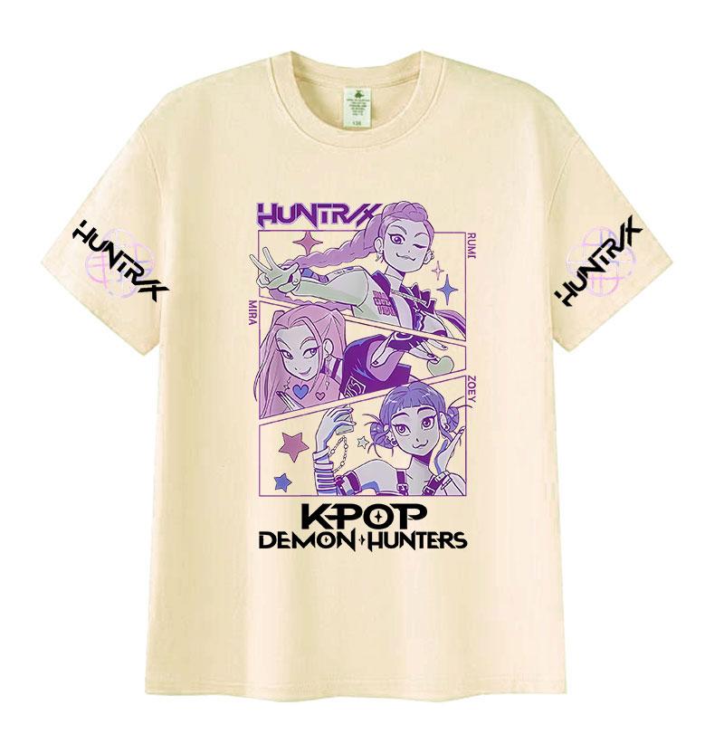 Anime K-pop Demon Hunters 2025 Graphic T-Shirts Men Women Kawaii Aesthetic Clothing T Shirt Casual Cotton Short Sleeve T-Shirt