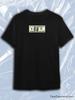 TeeSensation Black Crew Neck Short Sleeve T-Shirt with Small 100 Dollar Bill Benjamin Franklin Print