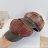 Autumn New Plaid Cap Women's Sunshade Sunscreen Face Small Versatile Niche Hat British Versatile Beret