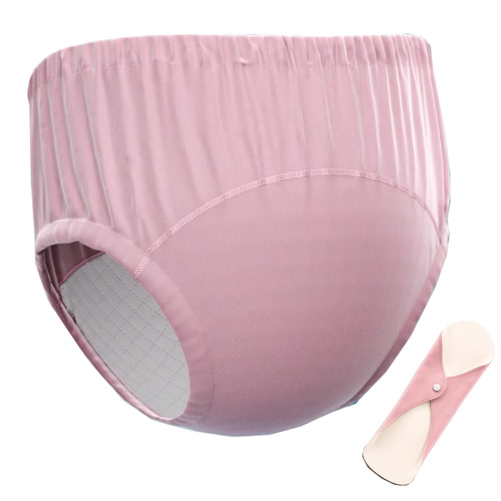 

LAROTSUBA Тканевые защитные дышащие многоразовые тренировочные трусы от недержания для лежачих и послеродовых пациентов, нижнее белье с карманами, розовый