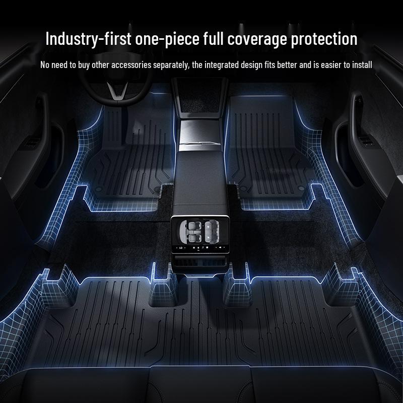 BJBT Full Coverage Non-Slip Floor Mats for Tesla Model Y 2023, TPE Injection Molded